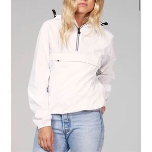 O8 White Half Zip Windbreaker Jacket Hampton All Star Size XS